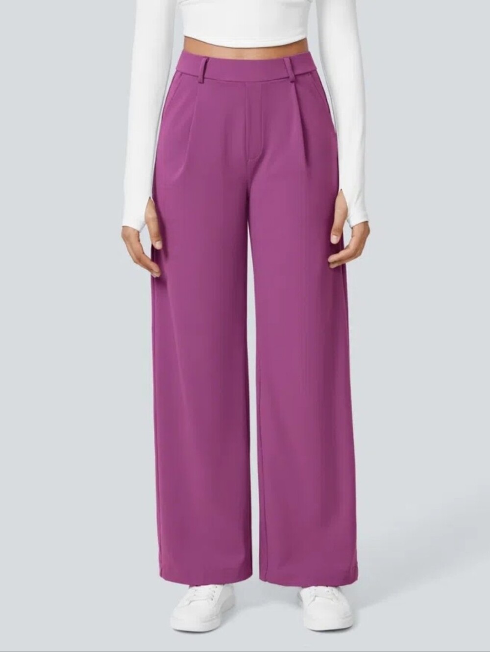 Halara Flex High Waisted Wide Leg Work Pants Fuscia Size Large